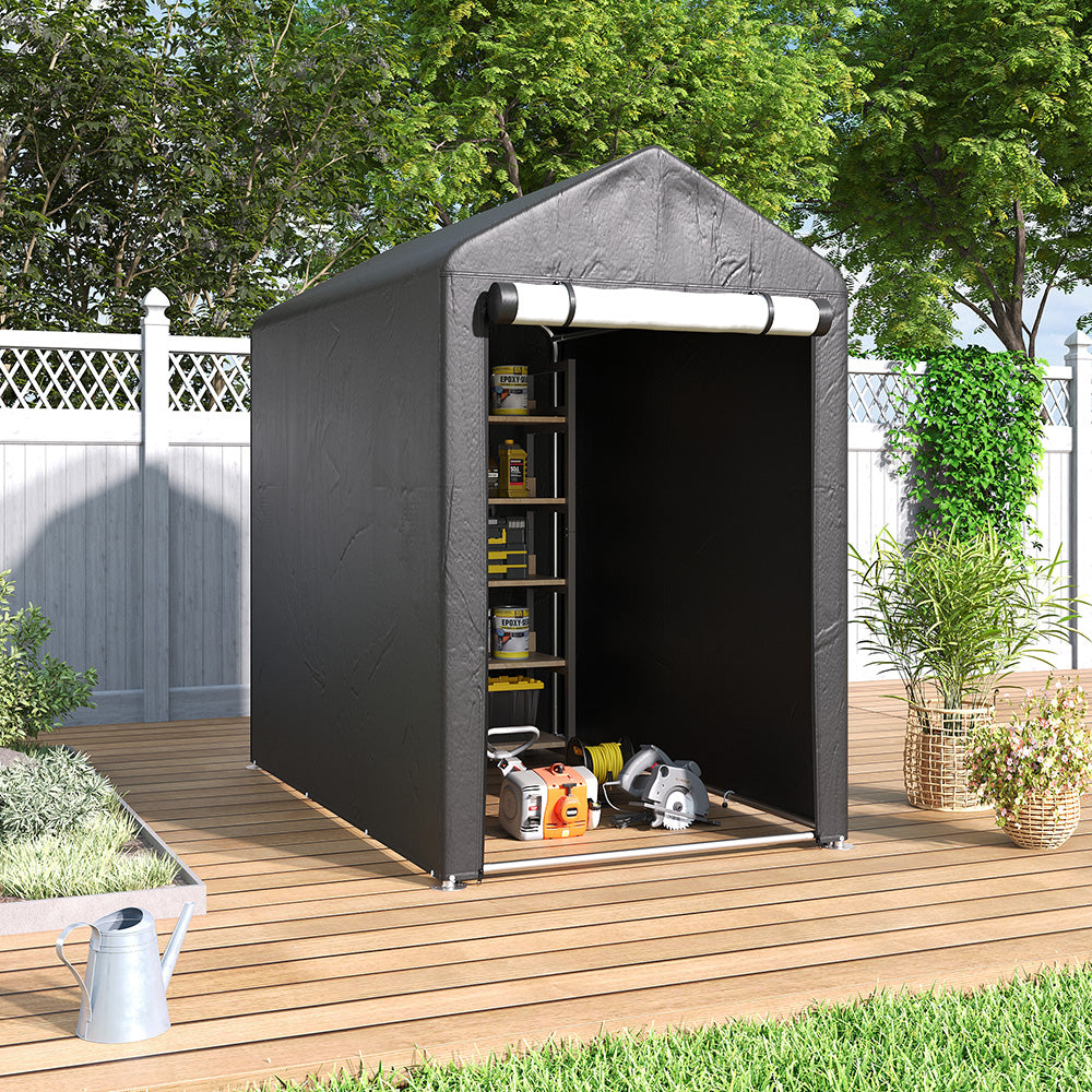 4 x 6 ft Portable Garden Storage Shelter with Roll-Up Door