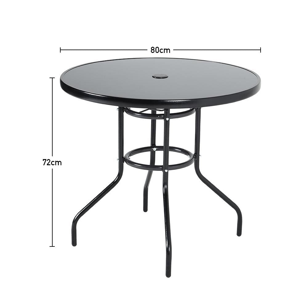 2/4 Pcs Garden Dining Chairs Set with Round Table