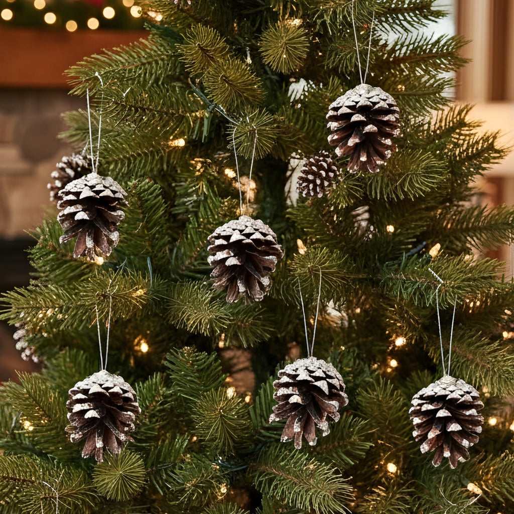 Set of 30 white Christmas tree hanging ornaments from Garden Sanctuary, festive holiday decorations for seasonal decor.