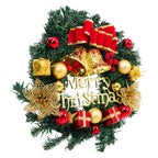 30cm Christmas Artificial Wreath with Xmas Baubles Bells Bow Knots
