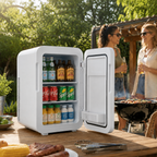 16L Dual-Use Mini Refrigerator with Glass Door