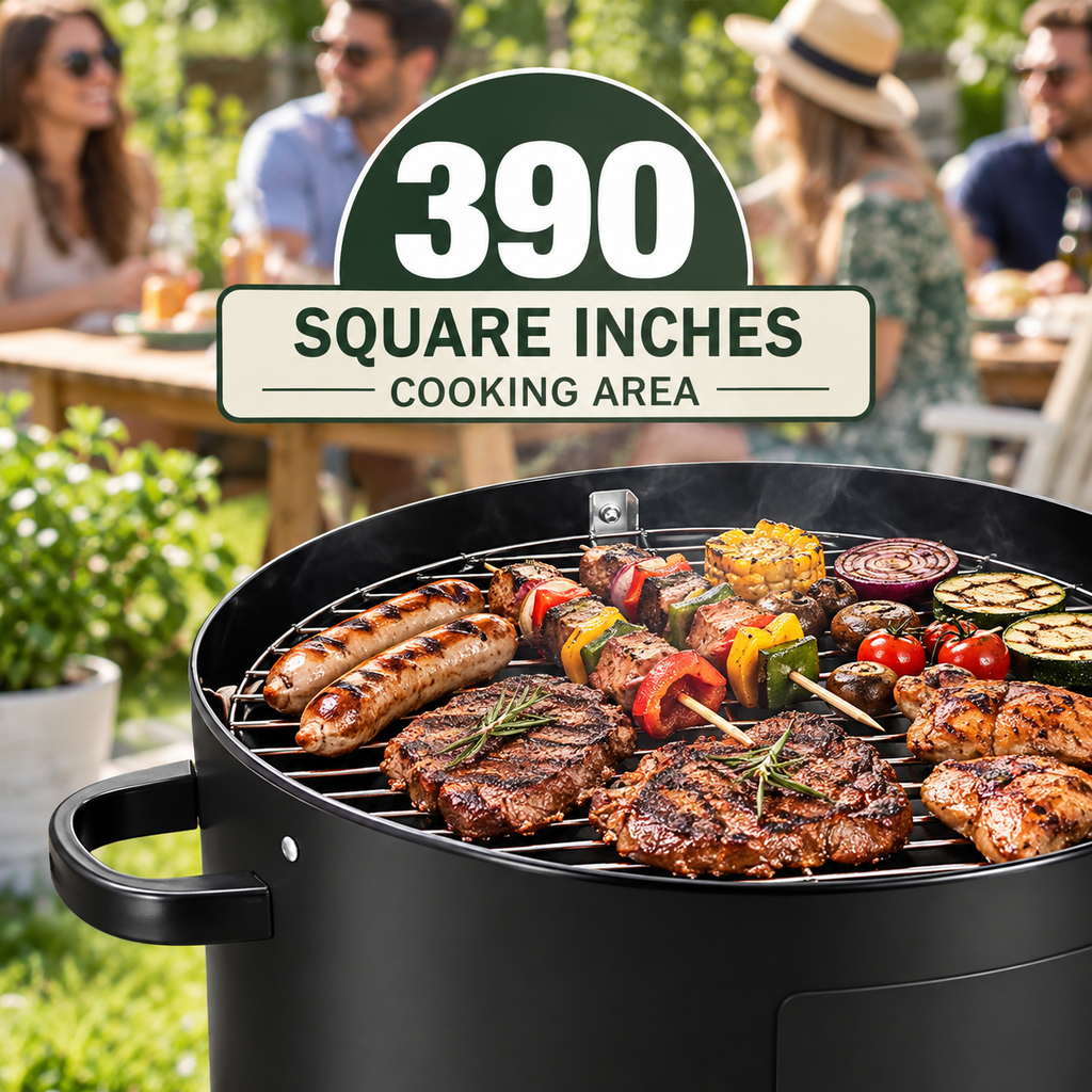 3 in 1 Garden 3-Tier Charcoal Grill with Smoker