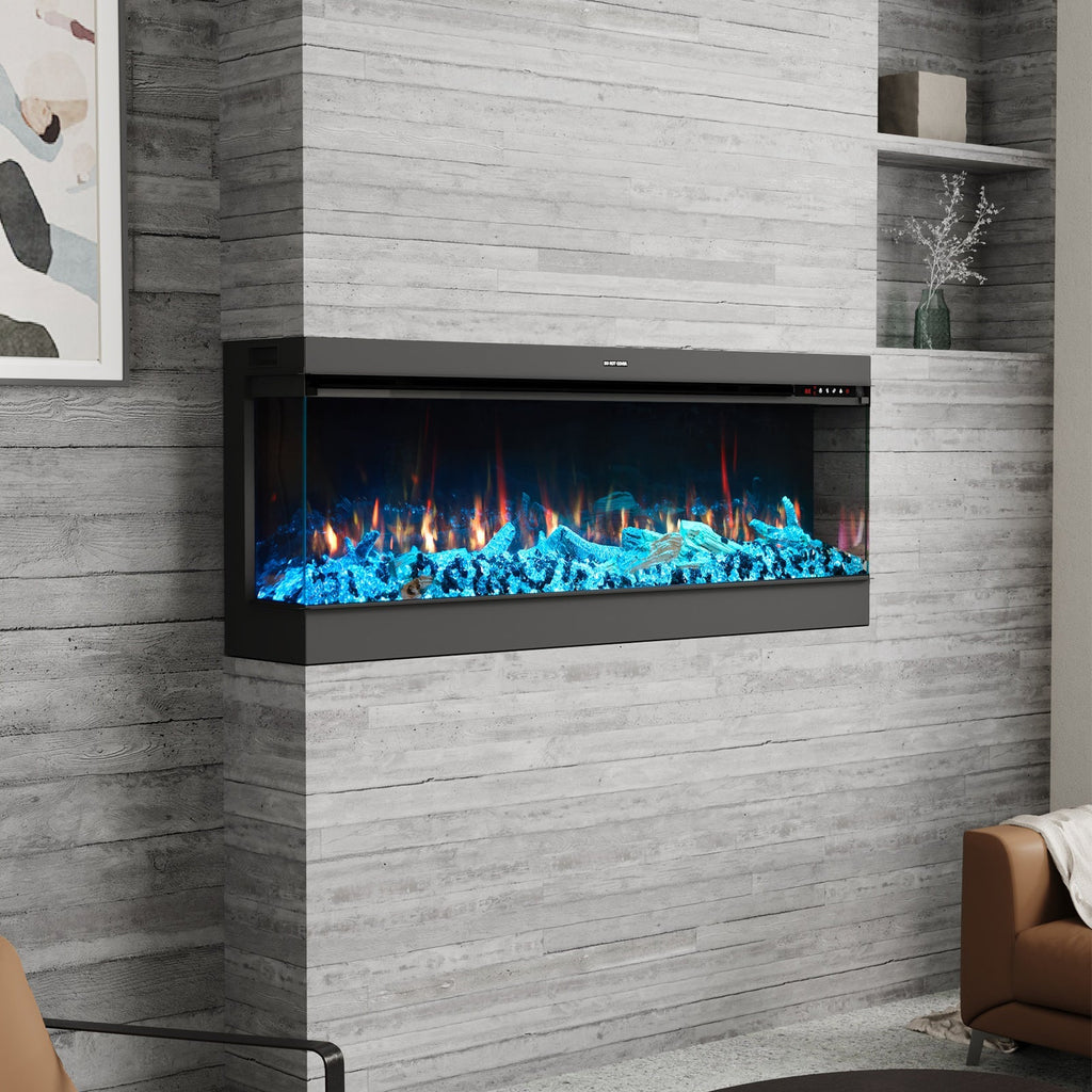 50/60/70'' 3 Side Electric Fireplace with Remote Control