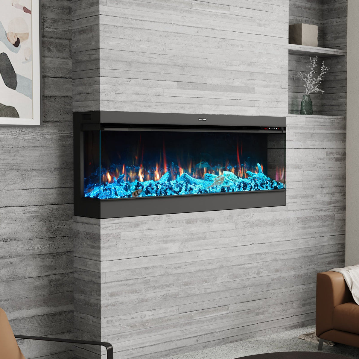 50/60/70'' 3 Side Electric Fireplace with Remote Control