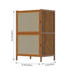 2 Tier Narrow Bookcase with Doors