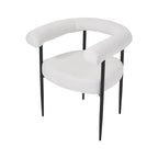 2 Pcs Modern Dining Chairs with Black Metal Legs