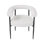 2 Pcs Modern Dining Chairs with Black Metal Legs