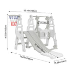 3-in-1 Toddler Swing Slide Set with Basketball Hoop