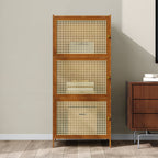 3 Tier Narrow Bookcase with Doors