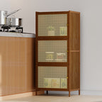 3 Tier Narrow Bookcase with Doors