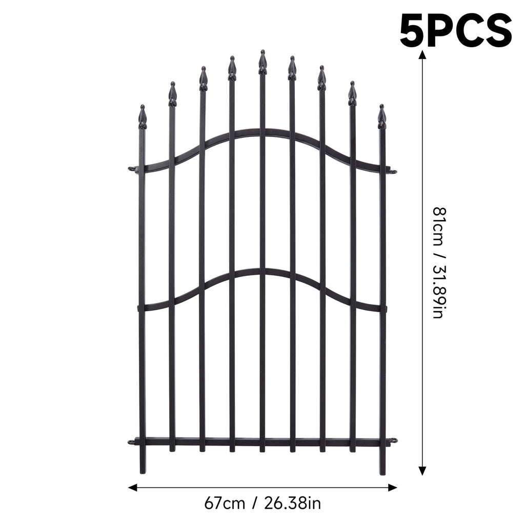 5-Pack Decorative Metal Garden Fence Panels