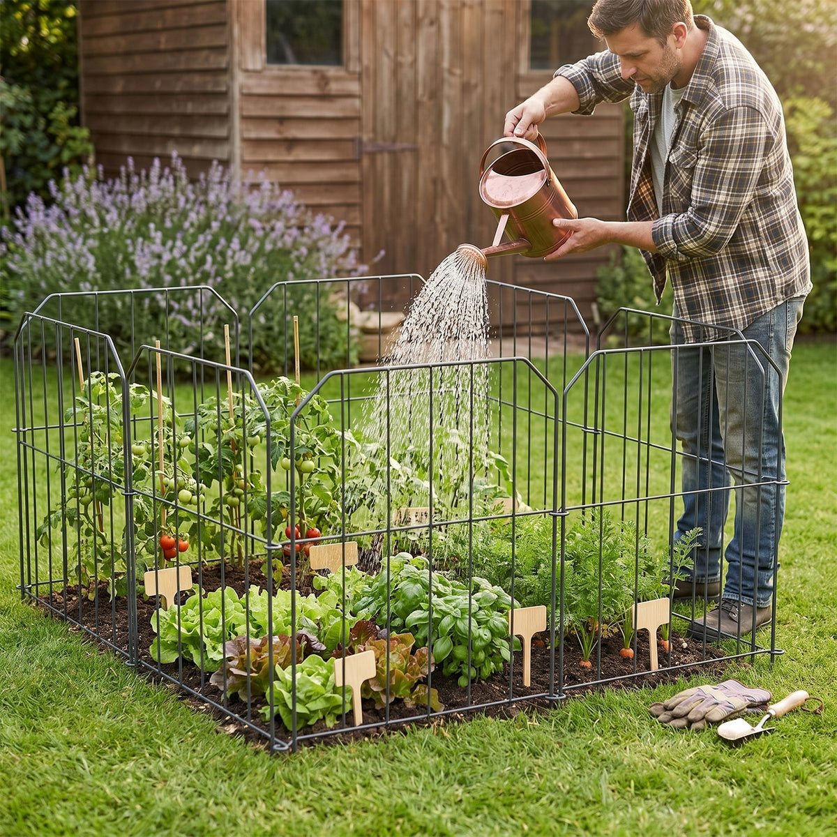 10-Pack Decorative Metal Garden Fence Panels