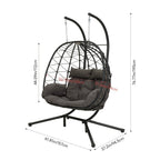 2-Seater Swing Hanging Egg Chair with Metal Stand