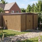 8 x 10 ft Metal Garden Storage Shed with Apex Roof