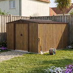 8 x 10 ft Metal Garden Storage Shed with Apex Roof
