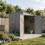 144cm Wide Metal Garden Storage Shed with Pent Roof