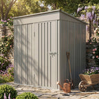 5 x 3 ft Metal Garden Storage Shed with Pent Roof & Padlockable Door