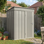 5 x 3 ft Metal Garden Storage Shed with Pent Roof & Padlockable Door
