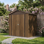 6 x 4 ft Metal Garden Storage Shed with Apex Roof & Lockable Double Doors