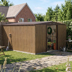10 x 12 ft Metal Garden Storage Shed with Apex Roof & Sliding Door