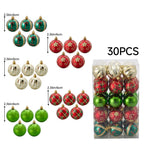 Set of 30 Garden Sanctuary Christmas ornaments for tree decorations, featuring colorful festive designs and holiday-themed accents.