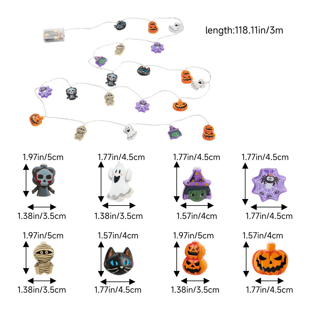 20 LEDs Battery-Powered Halloween String Lights
