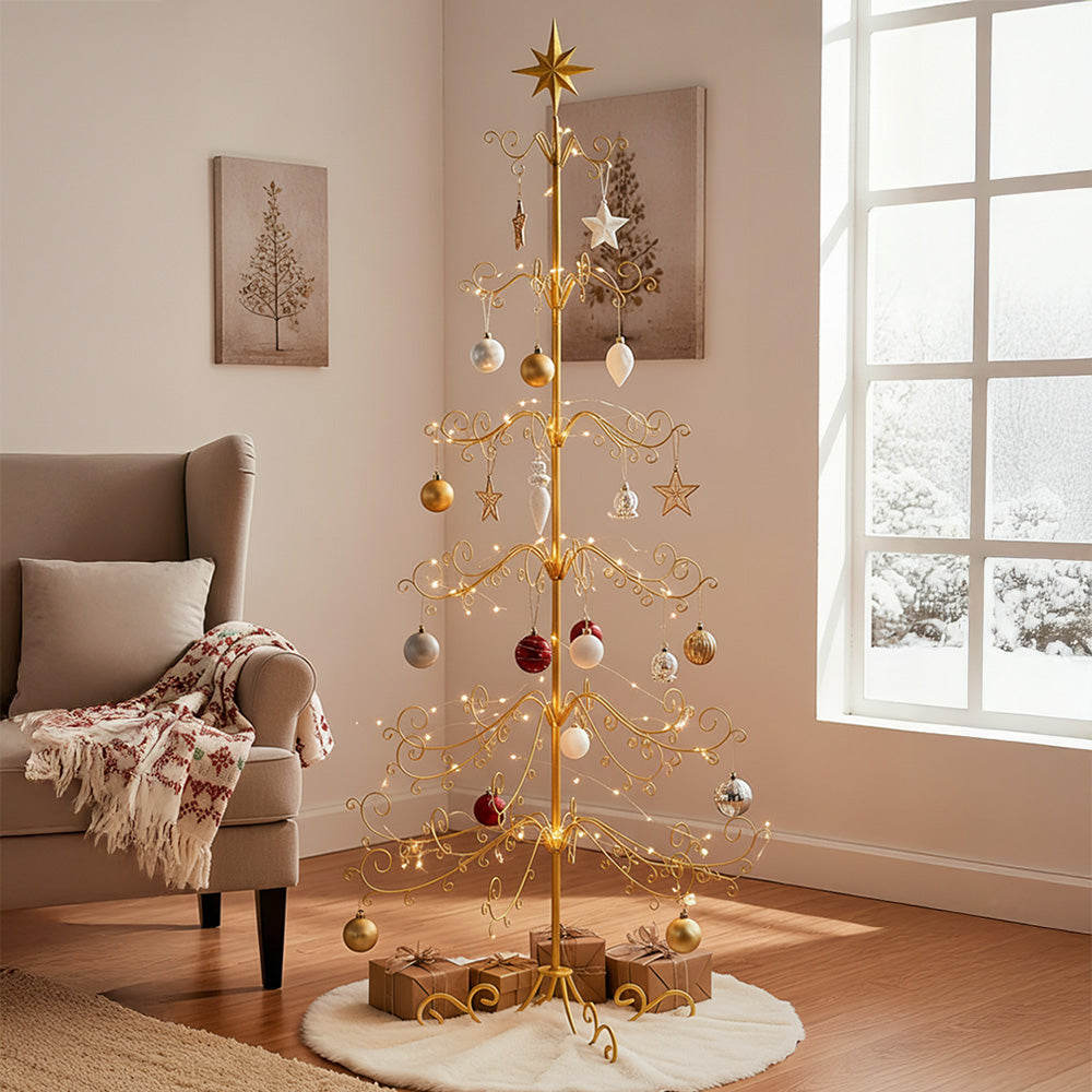 Garden Sanctuary 180cm Christmas ornament display stand with star top, ideal for holiday decoration and ornament organization.