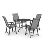 2/4 Pcs Garden Dining Chairs Set with Round Table