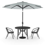 2/4 Pcs Garden Dining Chairs Set with Round Table