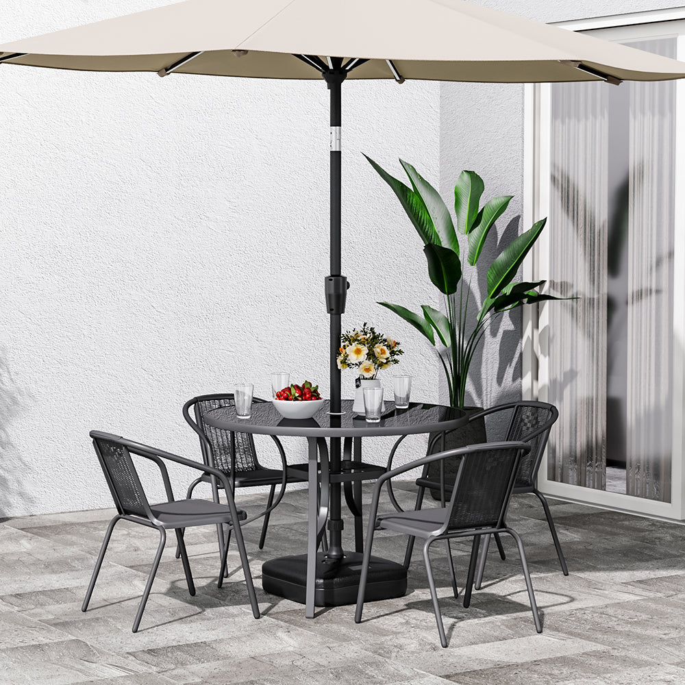 2/4 Pcs Garden Dining Chairs Set with Round Table