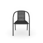 6 Pcs Black Outdoor Dining Chairs
