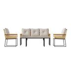 5 Seats with Indoor/Outdoor Rattan Sofa Coffee Table