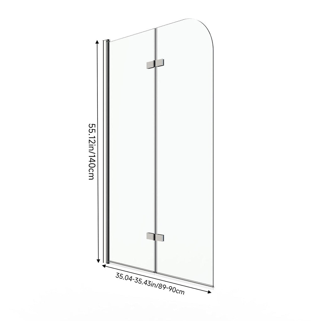 180 Degree Rotation 2-Section Hinged Over Bath Shower Screen