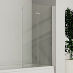 180 Degree Rotation 2-Section Hinged Over Bath Shower Screen
