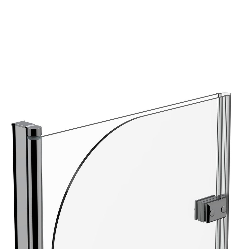 180 Degree Rotation 2-Section Hinged Over Bath Shower Screen