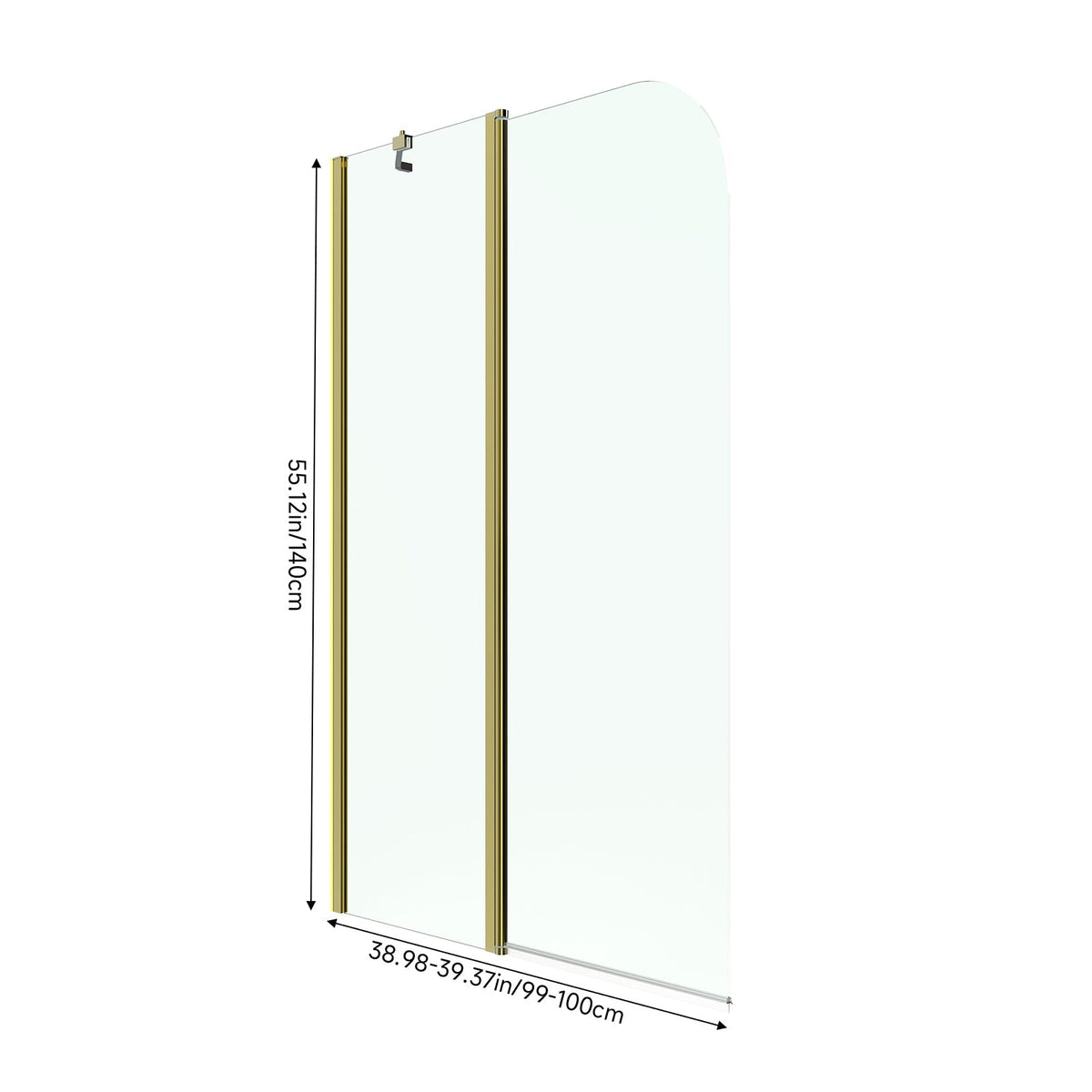 2-Section 180°Pivot Over Bath Shower Screen