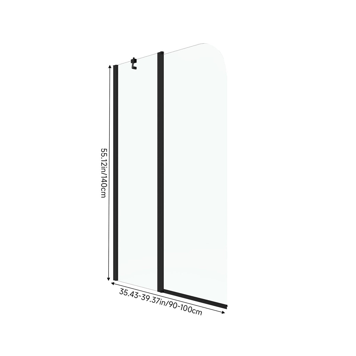 2-Section 180°Pivot Over Bath Shower Screen