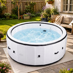 206cm x 71cm White Inflatable Hot Tub with Bubble Massage