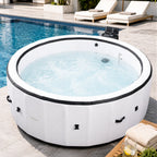 206cm x 71cm White Inflatable Hot Tub with Bubble Massage
