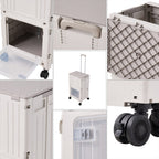 2-Tier Folding 72L Shopping Trolley Cart with Wheels