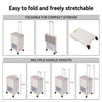2-Tier Folding 72L Shopping Trolley Cart with Wheels