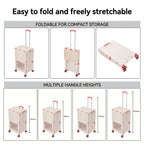 2-Tier Folding 72L Shopping Trolley Cart with Wheels