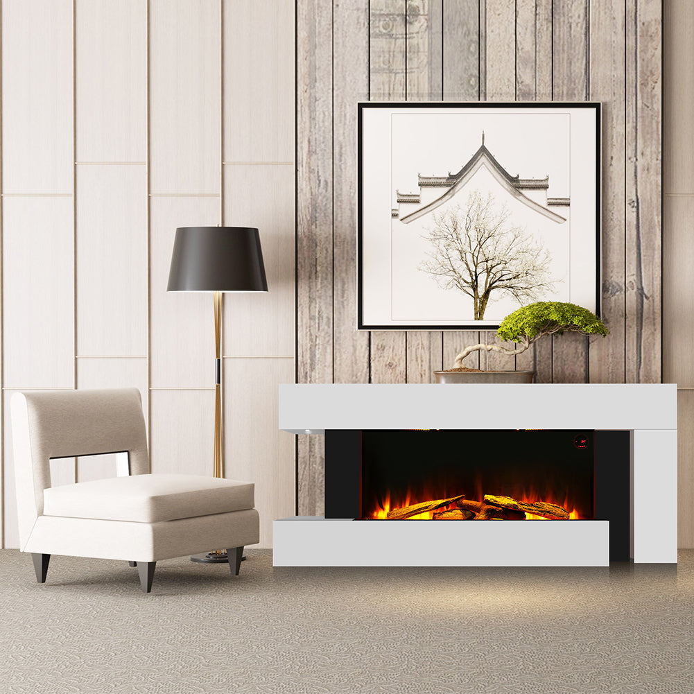 52 Inch C-Frame Freestanding Fireplace Suite
