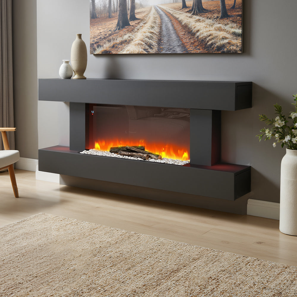 52 Inch Wall-Mounted & Freestanding Electric Fire with Remote Control