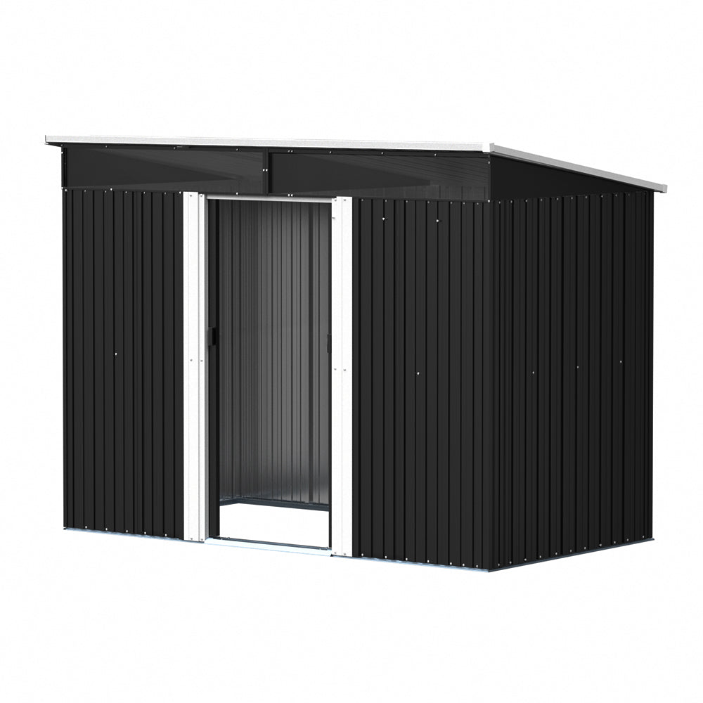 8 x 4 ft Metal Garden Storage Shed with Lockable Sliding Doors