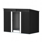 8 x 4 ft Metal Garden Storage Shed with Lockable Sliding Doors