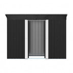 8 x 4 ft Metal Garden Storage Shed with Lockable Sliding Doors