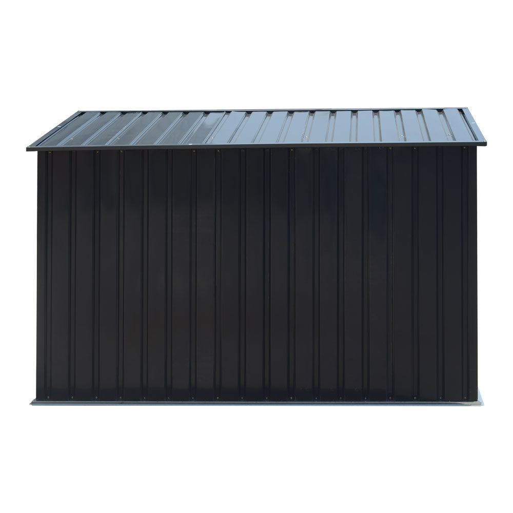 200CM Wide Outdoor Metal Garbage Storage Shed with Hinged Lid