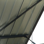 200CM Wide Outdoor Metal Garbage Storage Shed with Hinged Lid