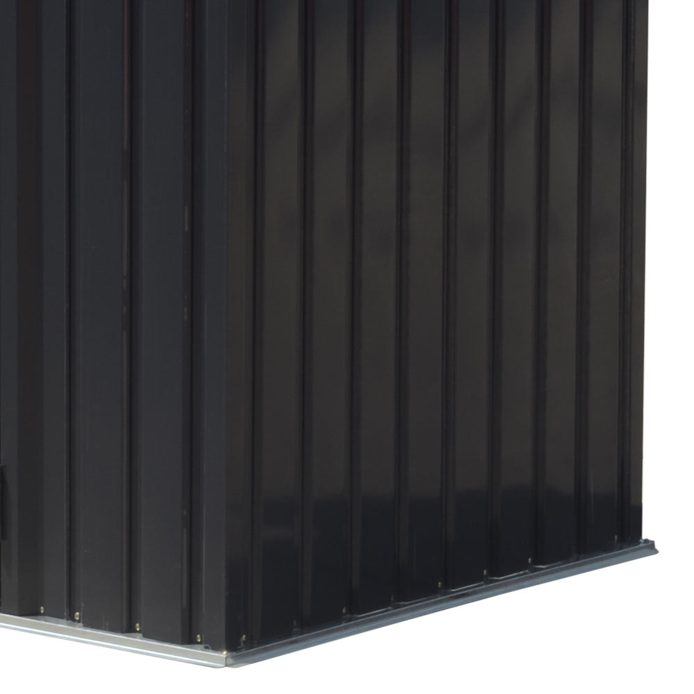200CM Wide Outdoor Metal Garbage Storage Shed with Hinged Lid